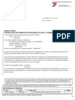 Numero de Afiliacion A La Seguridad Social. Resolucion PDF