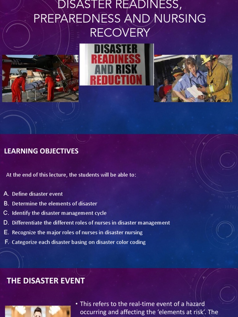 Disaster Readiness, Preparedness and Nursing Recovery PDF Emergency Management Nursing
