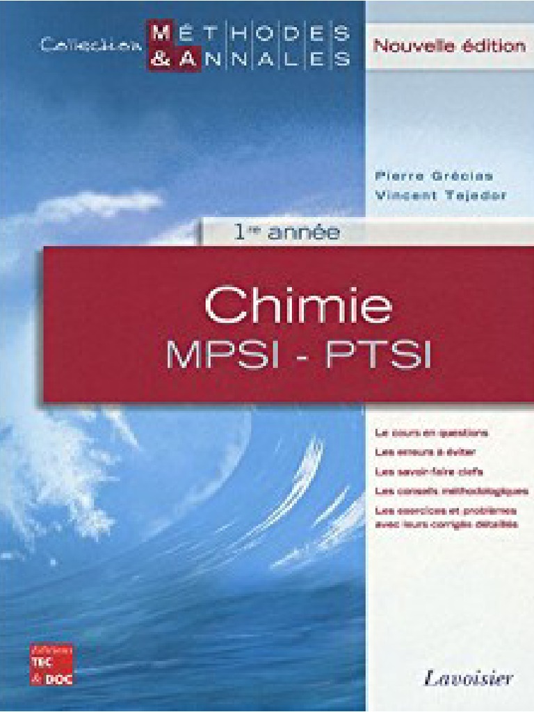 Annale Chimie Terminale S Pdf Méthodes Et Annales - Chimie - MPSI - PTSI PDF | PDF