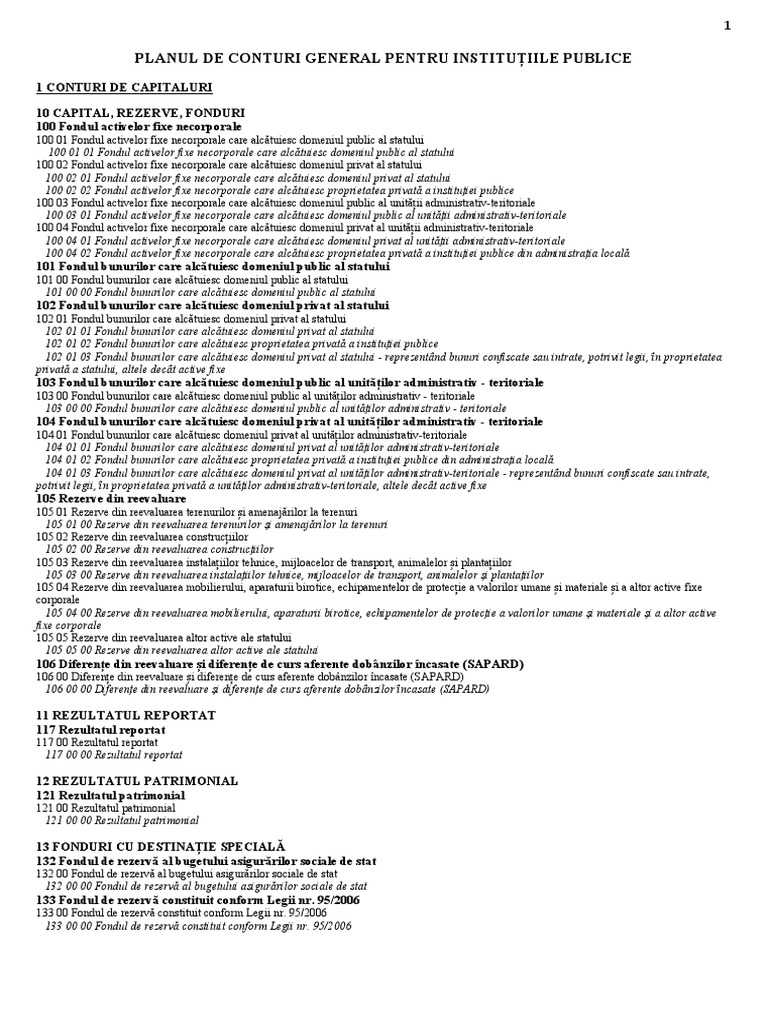 Plan Conturi Publica | PDF