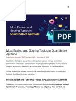 Most Easiest and Scoring Topics in Quantitative Aptitude