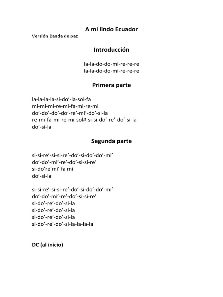 A Mi Lindo Ecuador PDF | PDF