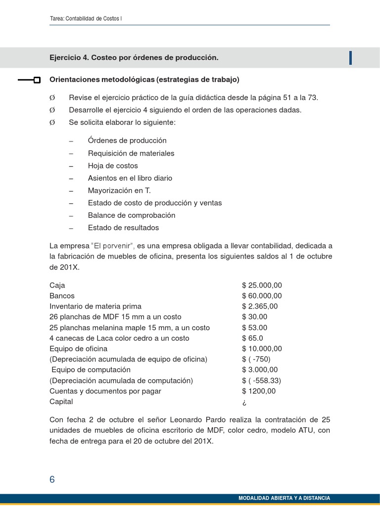 Ejercicio Costos | PDF | Contabilidad | Estado de resultados