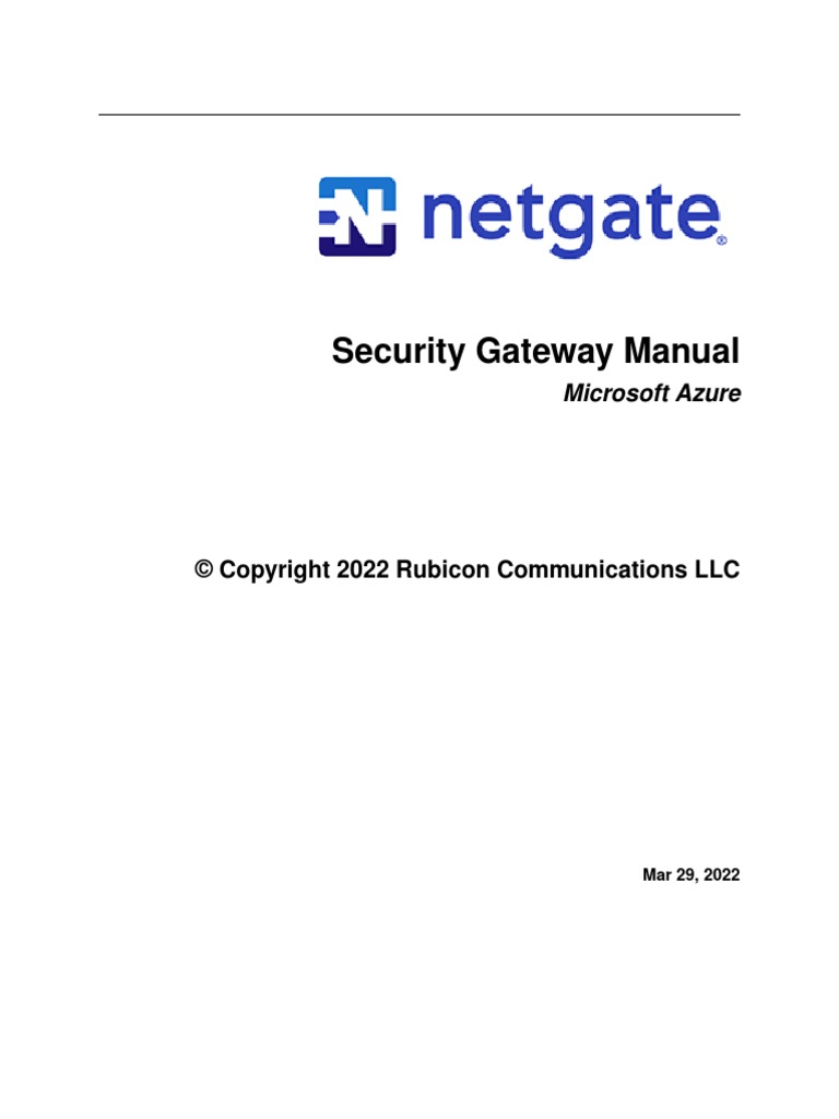 Azure Appliance Security Gateway Manual PDF | PDF | Virtual Private ...