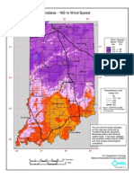 Indiana 100 Meter Wind Map With Transmission Lines