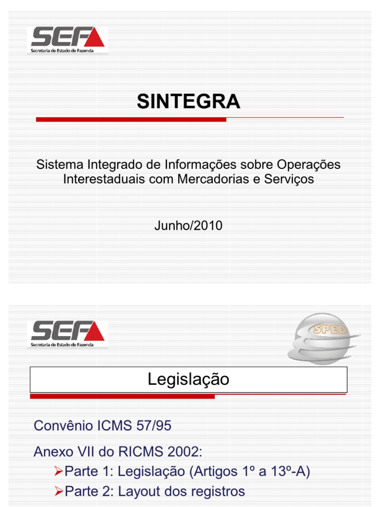 Sintegra | PDF | Recibo | Serviços (economia)