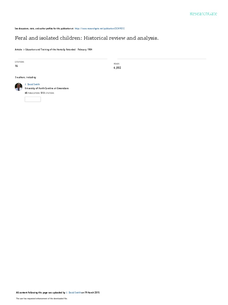 Feral Children Article Pdf Communication Internet