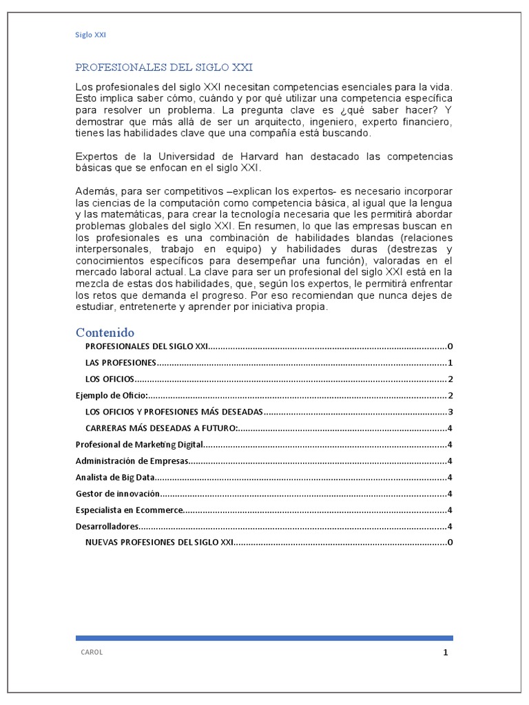 Profesiones Y Oficios Pdf Marketing Big Data