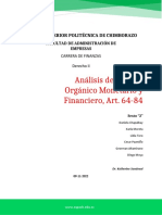 Análisis y Comparación Del Código Orgánico Monetario y Financiero, Art. 64-84