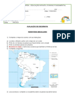 4º Ano - AVALIAÇÃO1 - GEOGRAFIA