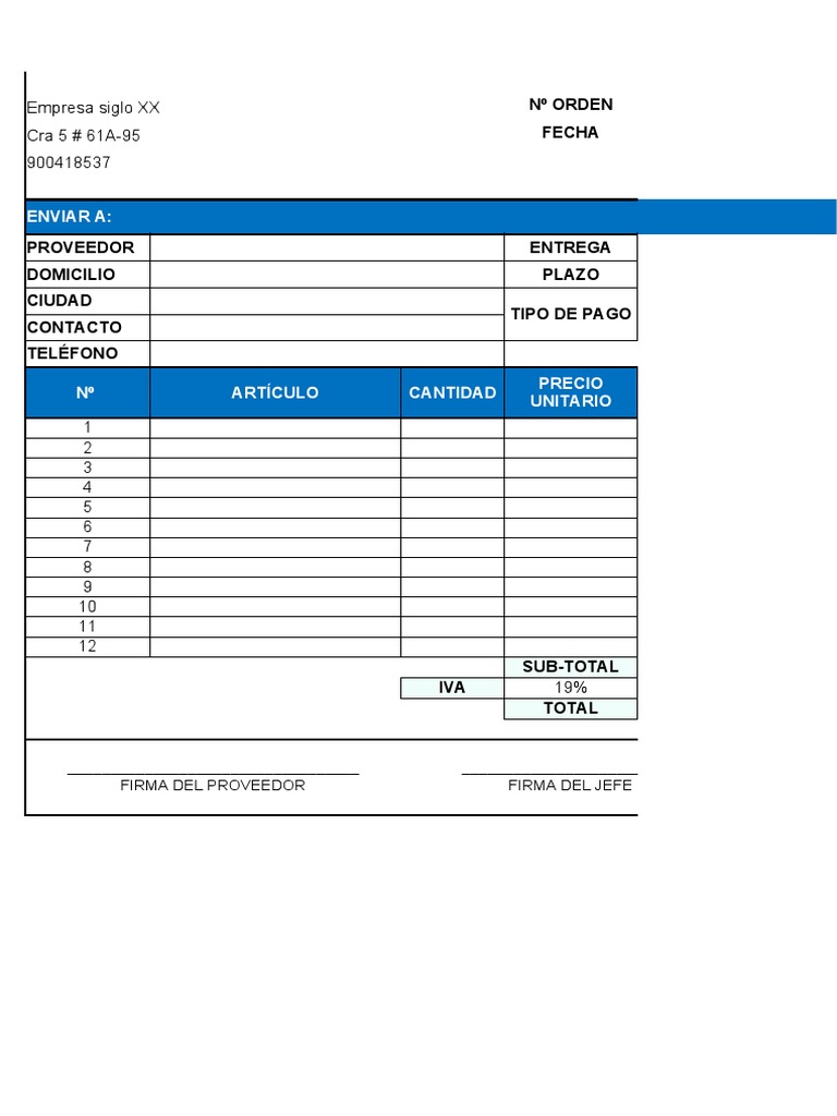 Co-Fo-02 Formato Orden de Compra | PDF | Finanzas y dinero | Tecnología
