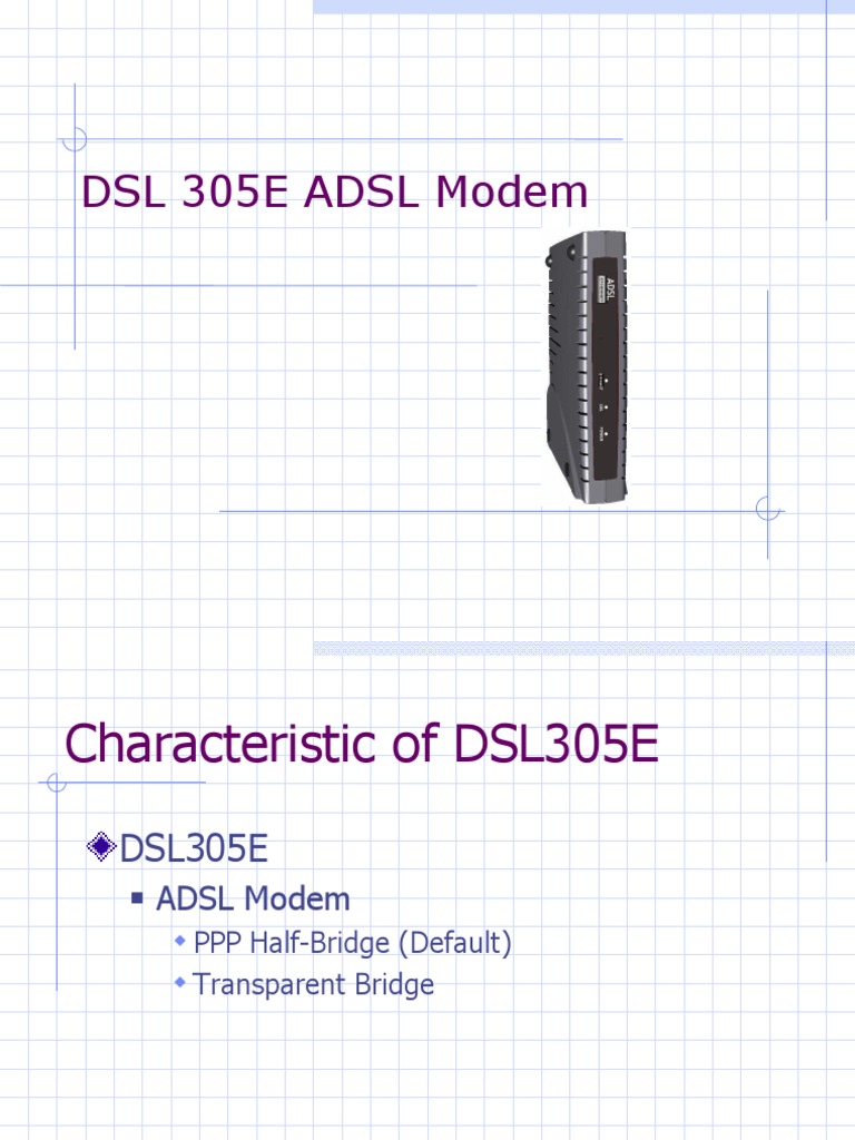 DSL 305e ADSL Modem Training PDF Modem Network