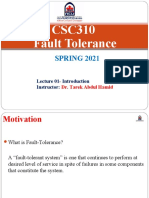 CSC310 Introduction to Fault Tolerance