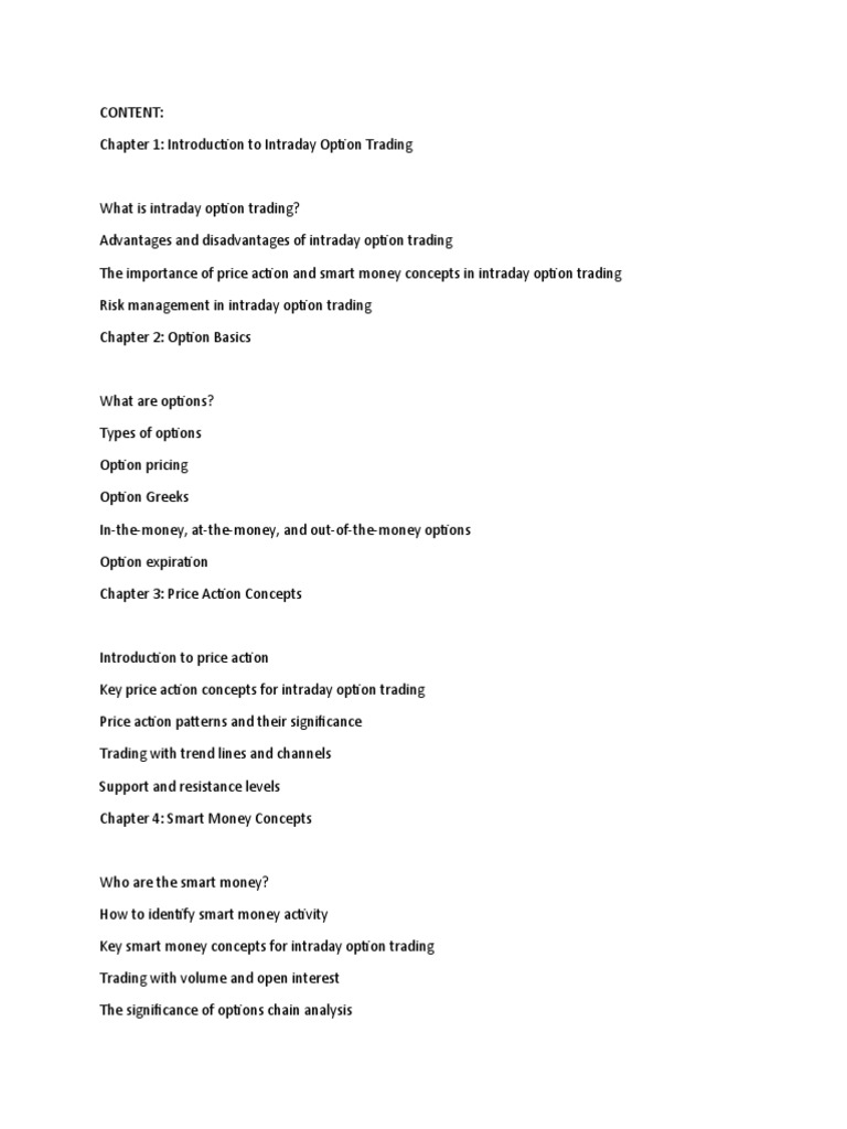 Intraday Option Trading Strategies | PDF | Option (Finance) | Financial ...