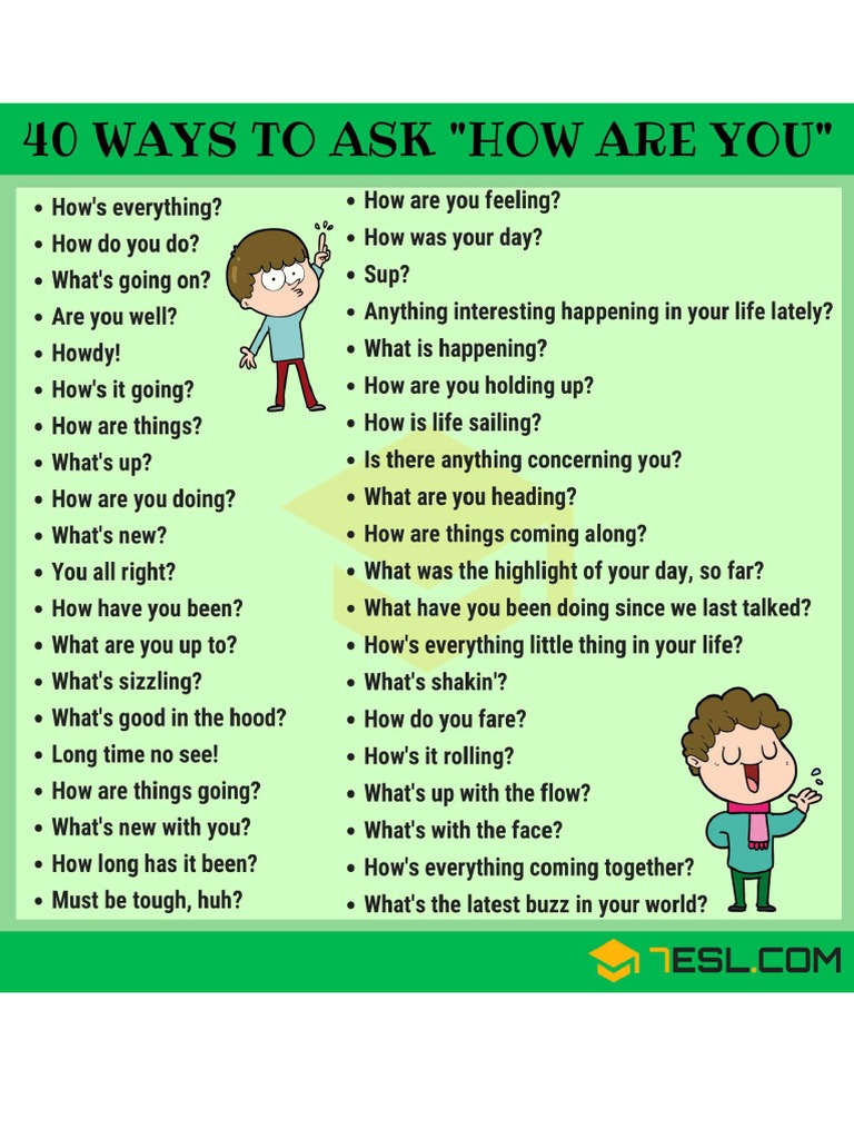 Saying How Are You in Different Ways | PDF