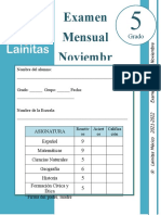 ?5to Grado - Examen Mensual Noviembre (2021-2022)