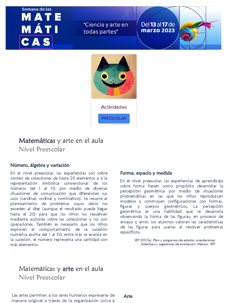 Preescolar Semana de Matematicas | PDF | Educación de la primera ...