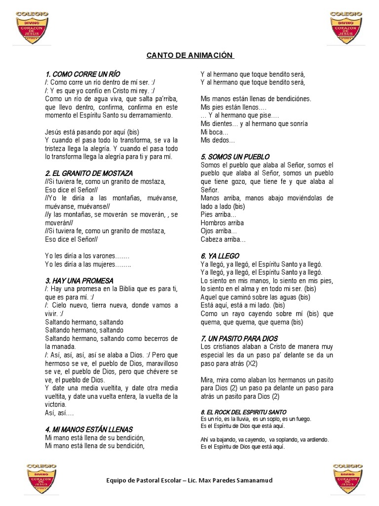 Cantos de Alabanza al Espíritu Santo | PDF | Artes del Lenguaje y ...