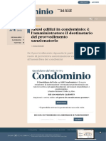 Abusi Edilizi in Condominio È L'amministratore Il Destinatario Del Provvedimento Sanzionatorio Quotidiano Del Condominio - Il PDF