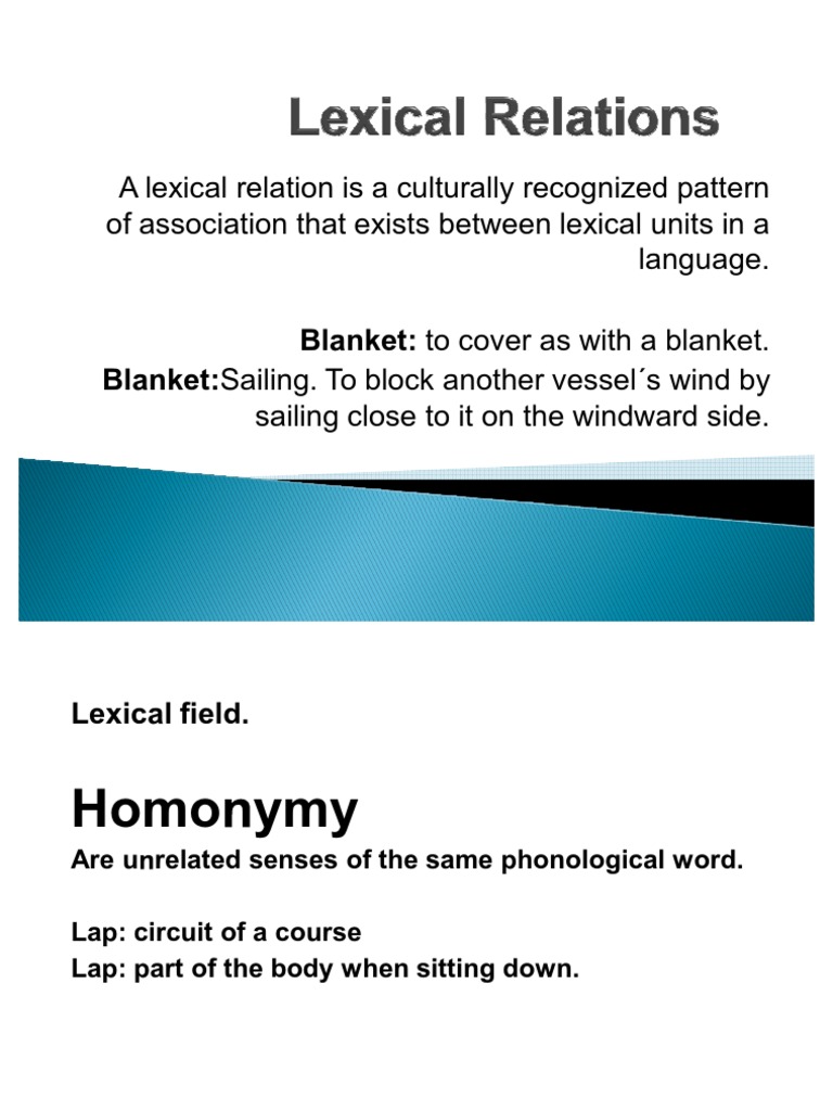 Lexical Relations Overview | PDF