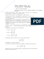 MAT122 - Algebra Linear - IF Lista de Exerc Icios 9 - 23/06/2022