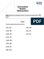 Guía de aprendizaje de matemática para adición con números hasta 1000