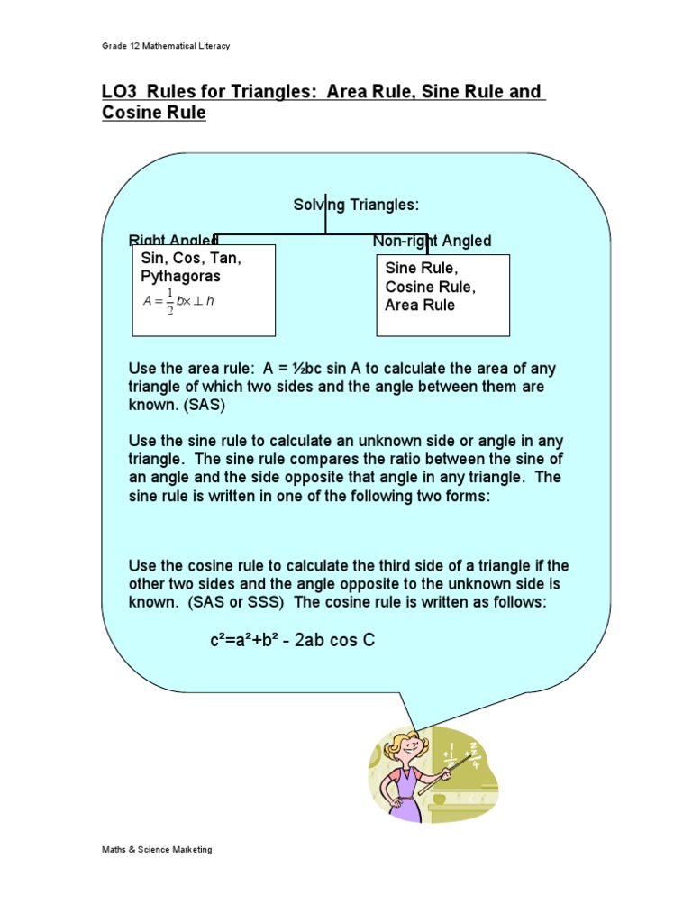 Grade 12 Triangle Rules Guide | PDF | Trigonometric Functions | Sine