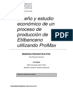 Pascual - Diseno y Estudio Economico de Un Proceso de Produccion de Etilbenceno Utilizando ProMax