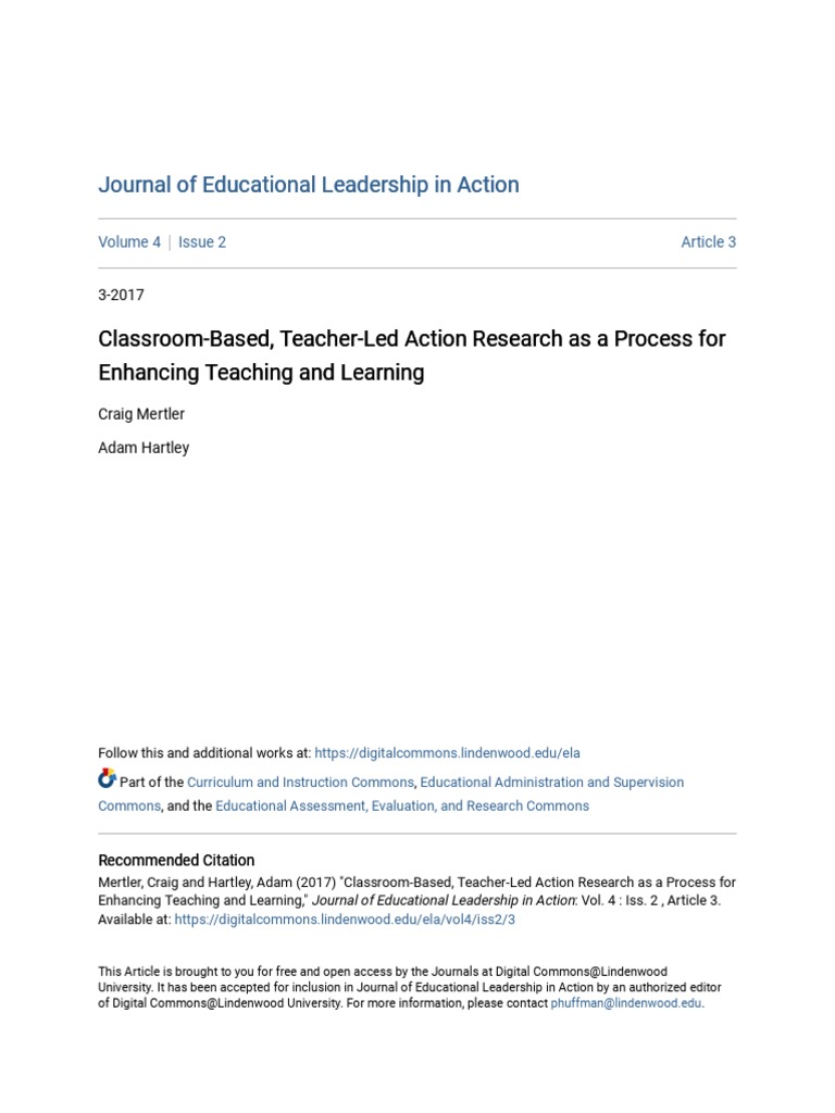 Teacher-Led Action Research for Improvement | PDF | Teachers | Action ...