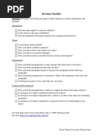 Revision Editing Checklist