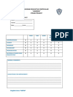 Speaking Evaluation Sheet Steam Project