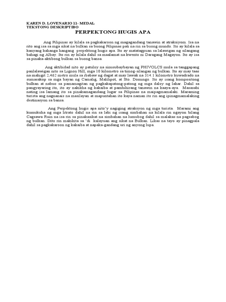 Tekstong Deskriptibo | PDF