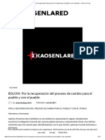 BOLIVIA - Por La Recuperación Del Proceso de Cambio para El Pueblo y Con El Pueblo - Kaos en La Red