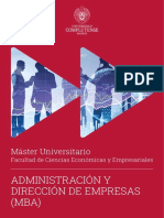 Administración Y Dirección de Empresas (MBA) : Máster Universitario