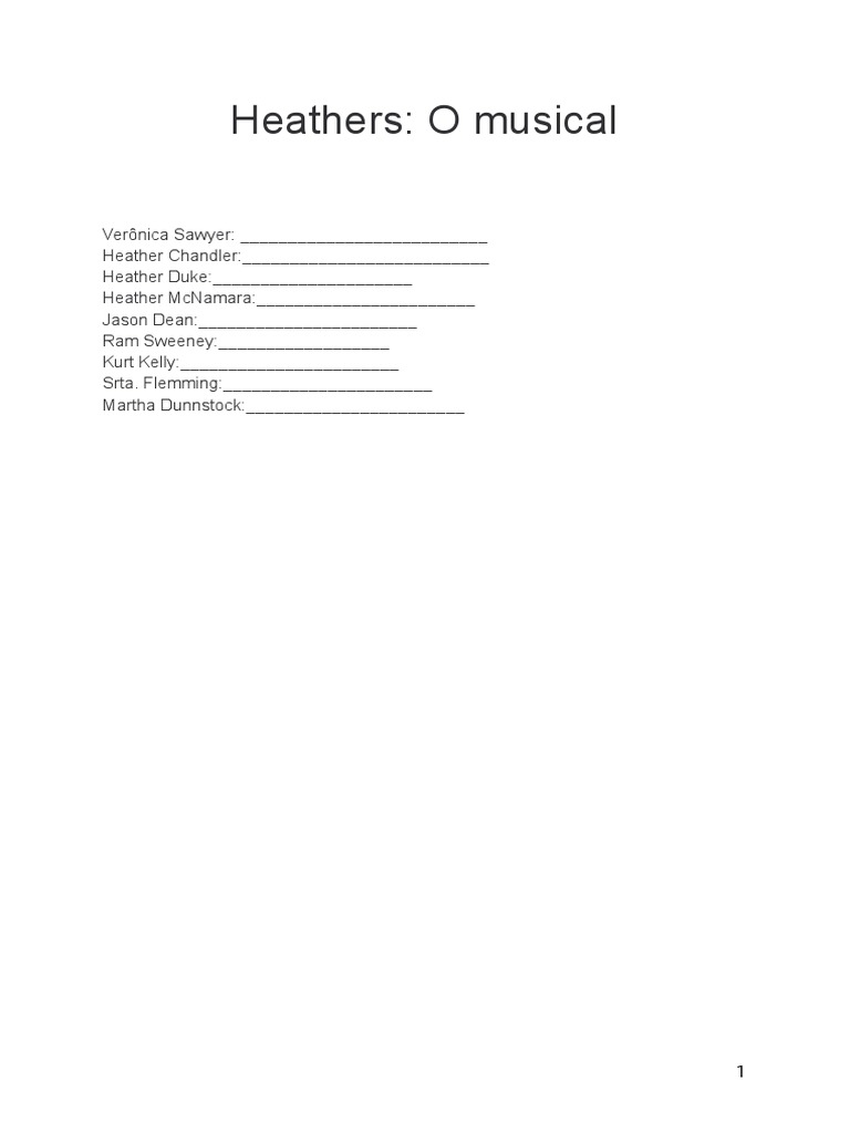 Heathers_ O musical.pdf | PDF | Amor | Deus