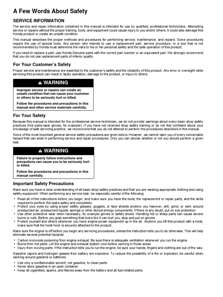 Honda FG110 Tiller Manual PDF Carburetor Ignition System
