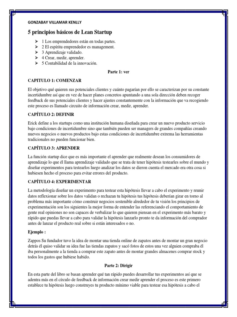 Lean Startup | PDF | Empresa de inicio | Pequeñas empresas y emprendedores