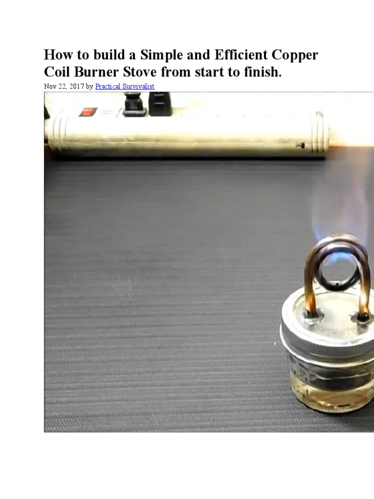 Copper Coil Burner Stove PDF