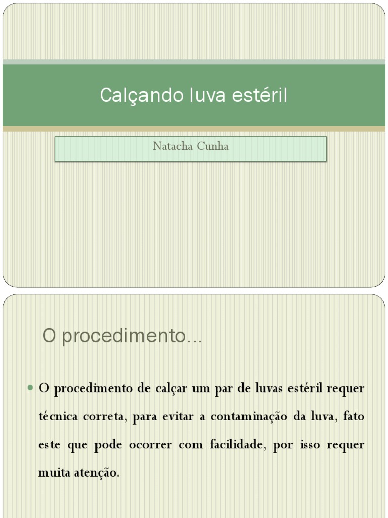 Como Calçar Luvas Estéreis Corretamente | PDF