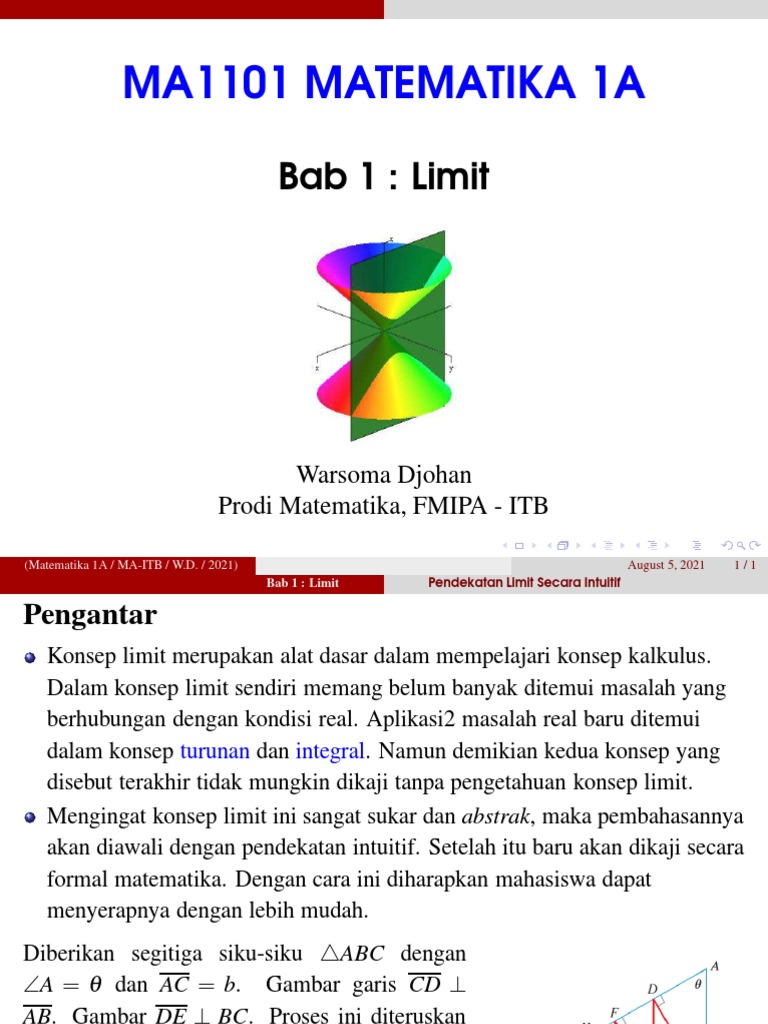 Limit dalam Matematika 1A ITB | PDF