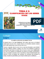 Ova - Tema 6 - Clasificacion de Los Seres Vivos - Grado Tercero - 2P - 2022