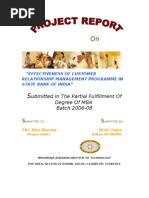Download Sbi-bank- Effectiveness of Customer Relationship Management Programme in State Bank of India by Vrinda Priya SN63103132 doc pdf