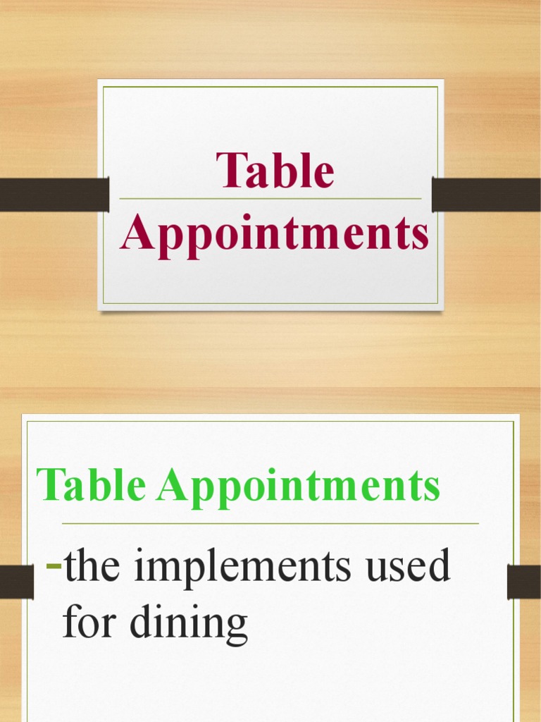 Table Appointments PDF Tableware Food And Drink