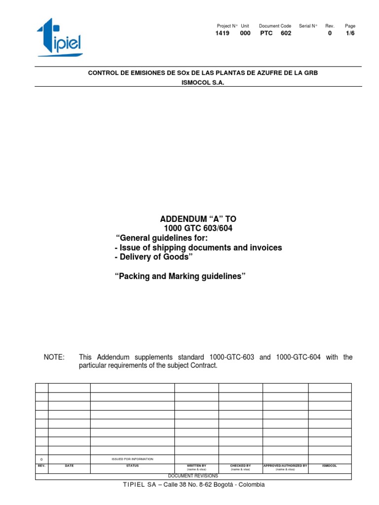 Addendum - A - 1419 000 PTC 602 | PDF | Invoice