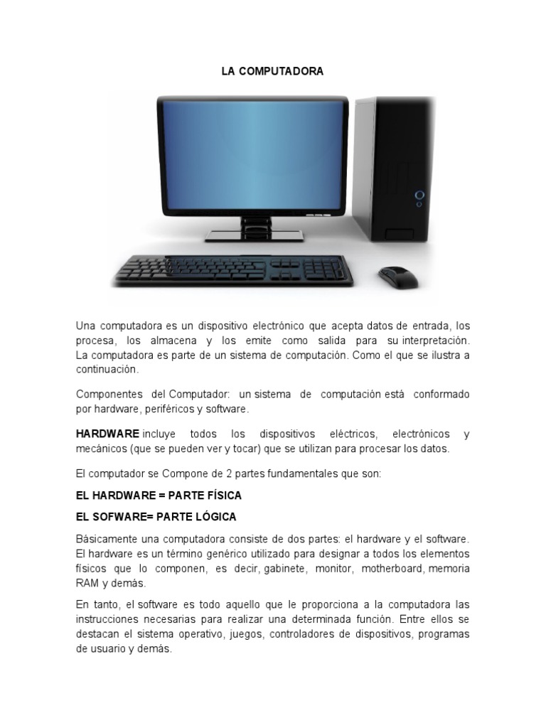 La Computadora | PDF | Hardware de la computadora | Microsoft Windows
