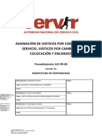 Asignación de Viáticos Por Comisión de Servicio, Viáticos Por Cambios de Colocación y Encargos PDF