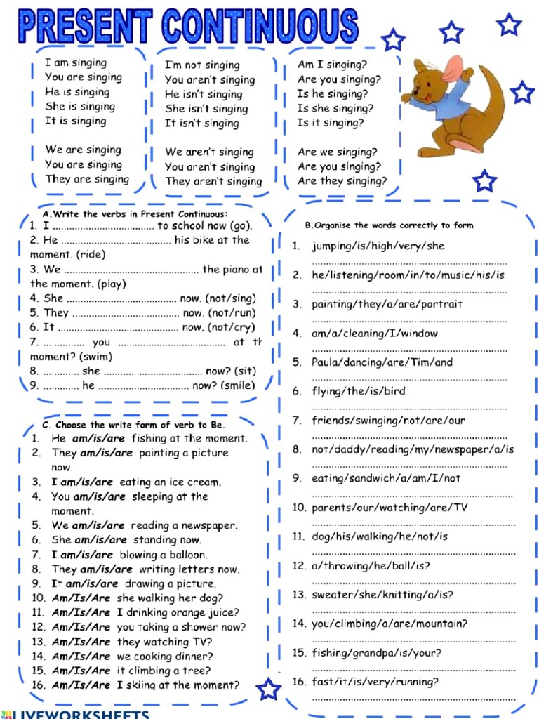 Present Simple, Continuous and Simple Activity | PDF