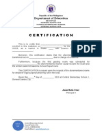 Certification Sample For Trans Out