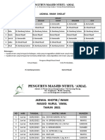 Jadwal Khotib & Imam Nurul Amal