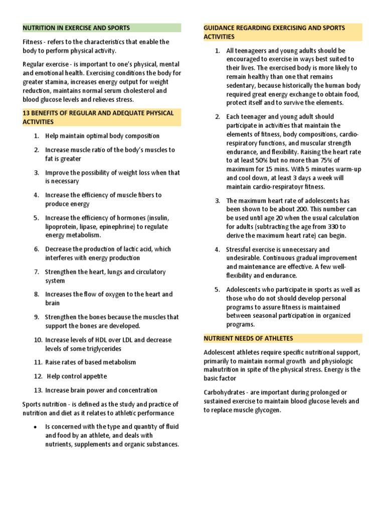 Sports Nutrition for Optimal Performance | PDF | Dietary Supplements ...